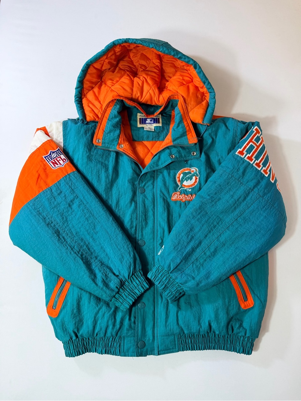 Vintage Miami Dolphins Starter Jacket Men’s Large Puffer 90s NFL